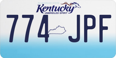 KY license plate 774JPF