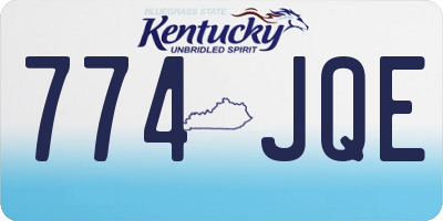 KY license plate 774JQE