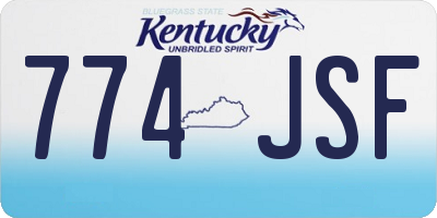 KY license plate 774JSF