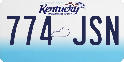KY license plate 774JSN