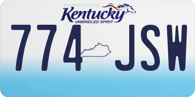 KY license plate 774JSW