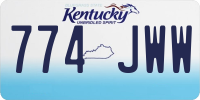 KY license plate 774JWW