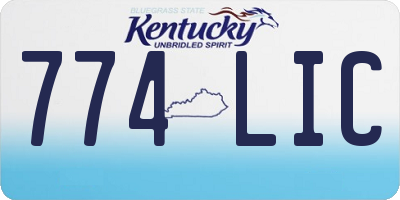 KY license plate 774LIC