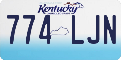 KY license plate 774LJN
