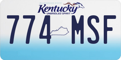 KY license plate 774MSF