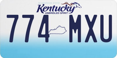 KY license plate 774MXU