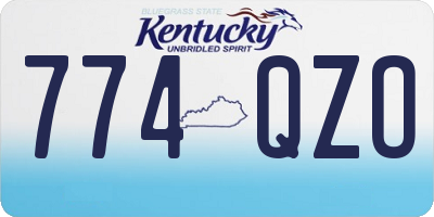 KY license plate 774QZO