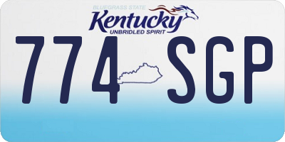 KY license plate 774SGP