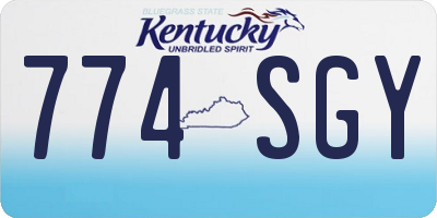 KY license plate 774SGY