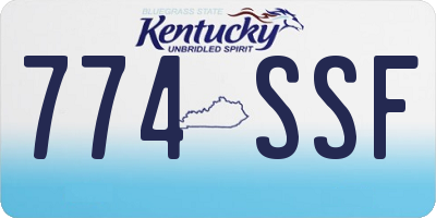 KY license plate 774SSF