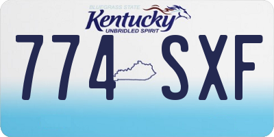 KY license plate 774SXF