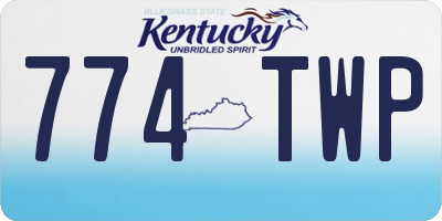KY license plate 774TWP