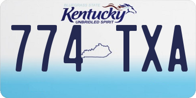 KY license plate 774TXA