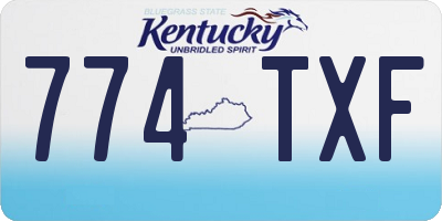 KY license plate 774TXF