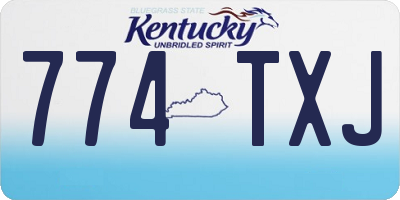 KY license plate 774TXJ