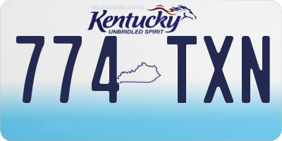 KY license plate 774TXN