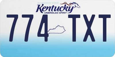 KY license plate 774TXT