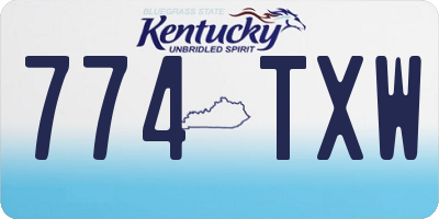 KY license plate 774TXW