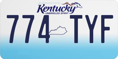 KY license plate 774TYF
