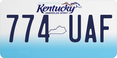 KY license plate 774UAF