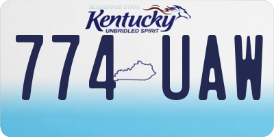 KY license plate 774UAW