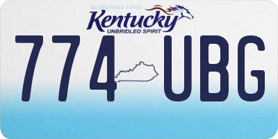 KY license plate 774UBG