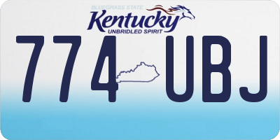 KY license plate 774UBJ