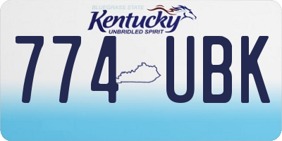 KY license plate 774UBK