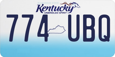 KY license plate 774UBQ