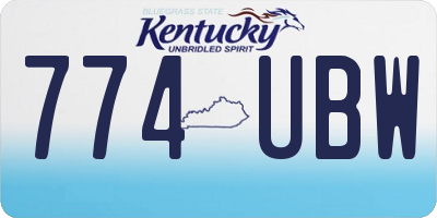 KY license plate 774UBW