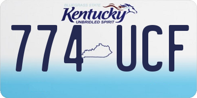KY license plate 774UCF