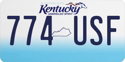KY license plate 774USF