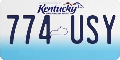 KY license plate 774USY