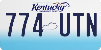 KY license plate 774UTN