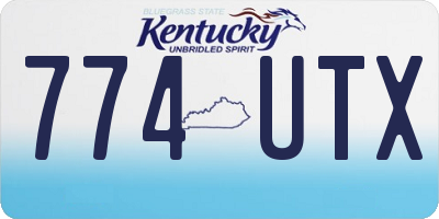 KY license plate 774UTX