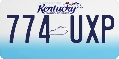 KY license plate 774UXP