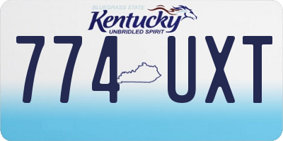 KY license plate 774UXT