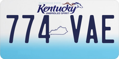 KY license plate 774VAE