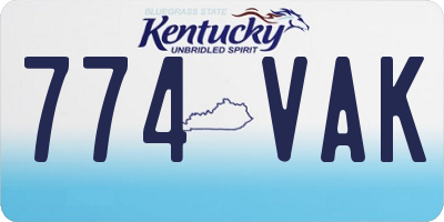 KY license plate 774VAK