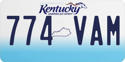 KY license plate 774VAM