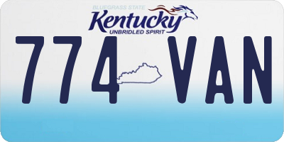 KY license plate 774VAN