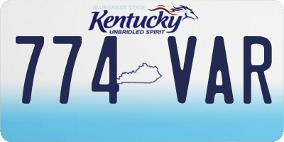 KY license plate 774VAR