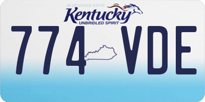 KY license plate 774VDE
