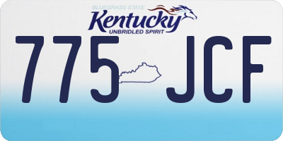 KY license plate 775JCF