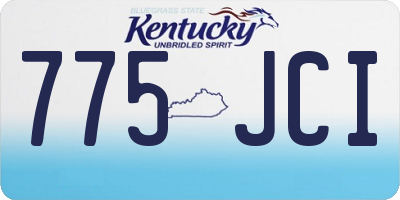 KY license plate 775JCI