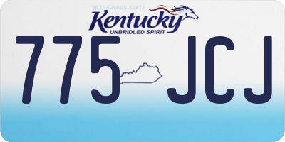 KY license plate 775JCJ