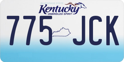 KY license plate 775JCK