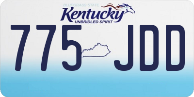 KY license plate 775JDD