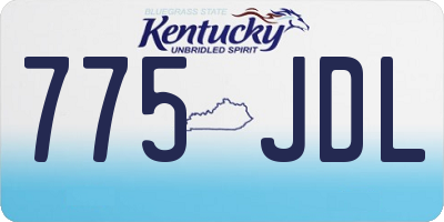 KY license plate 775JDL