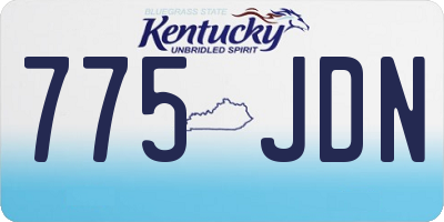 KY license plate 775JDN